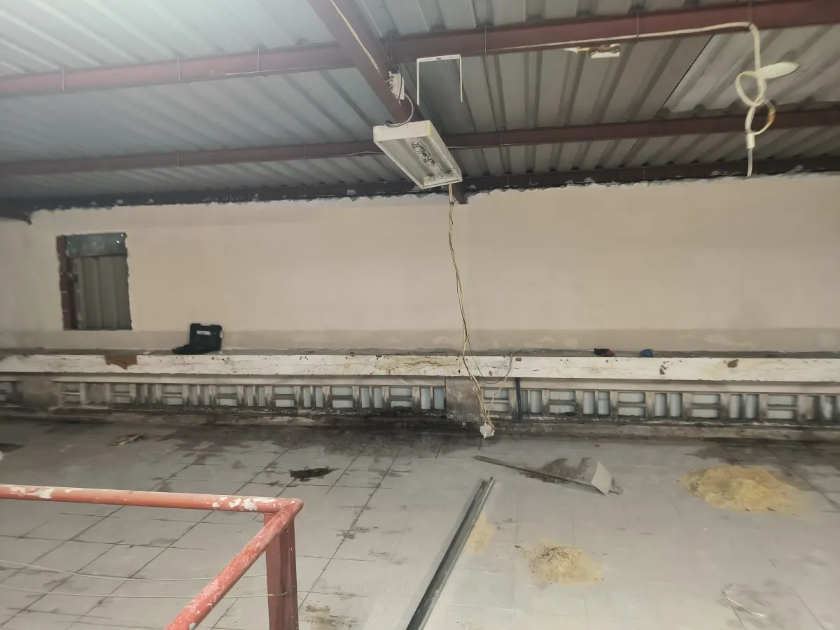 Warehouse wall with the base framing
